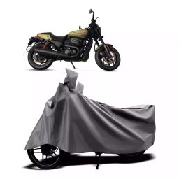 Auto Pearl Two Wheeler Cover with Bag for Harley Davidson Street Rod, Silver-image-85