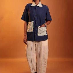 Quirky Bae Navy Cotton Shirt-image-12