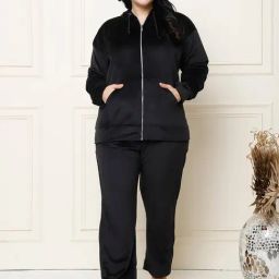 TAG 7 Black Velvet Relaxed Fit Lounge Wear-image-9