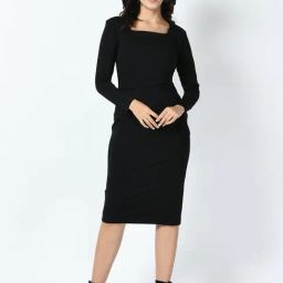 Exude Women Black Slim Fit Formal Dress-picture-16