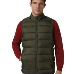Peter England Green Regular Fit Quilted Jacket-picture-21