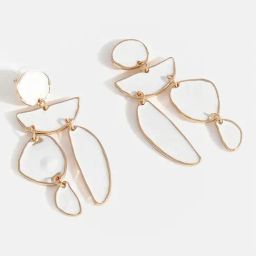 Sohi White Contemporary Designer Drop Earrings-image-59