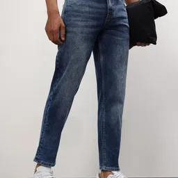 ether Men 365 Essentials Tapered Fit Mid-Rise Acid Wash Stretchable Cropped Jeans-picture-33