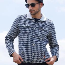Campus Sutra Blue Cotton Regular Fit Printed Jacket-picture-10