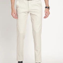 Turtle Grey Slim Fit Chequered Trousers-image-81