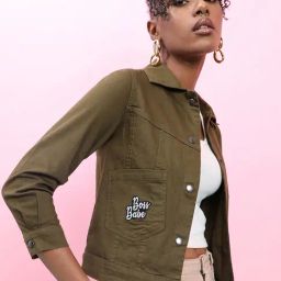 Campus Sutra Green Cotton Jacket-36