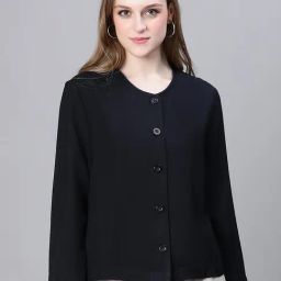 Oxolloxo Black Cotton Regular Fit Bomber Jacket-picture-23