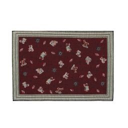 KLOTTHE Set of 6 White & Maroon Woven Design Rectangular Table Placemats image 4