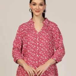Mustard Pink & White Printed Shirt-picture-13