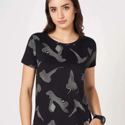 Ajile by Pantaloons Black Cotton Printed T-Shirt-image-22