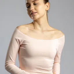 PYR8 Striped Off-Shoulder Cold-Shoulder Top-image-67