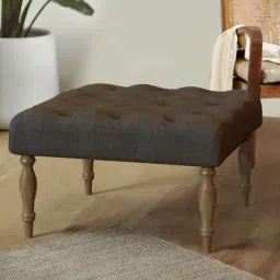 Chumbak Coal Brown Sheesham Wood English Ottoman-image-14