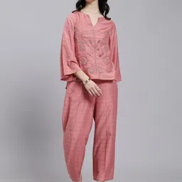 WoowZerZ Embroidered Tunic & Palazzos Co-Ord Set-picture-17