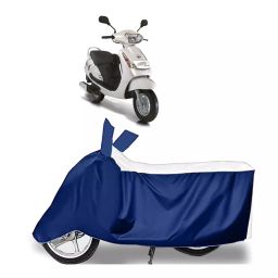 Auto Pearl Two Wheeler Cover for Mahindra Duro - White, Blue-image-33