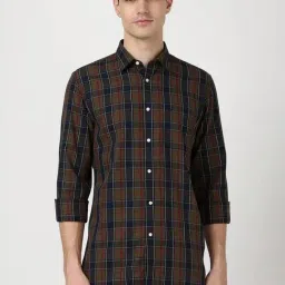 Peter England Multicolored Cotton Slim Fit Checks Shirt-picture-24