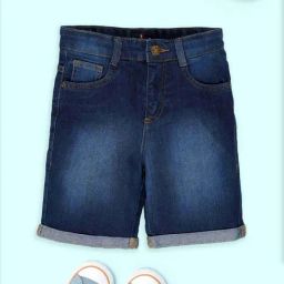 Kiddopanti Boys Blue Denim Regular Fit Shorts-image-62