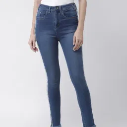KASSUALLY Dark Blue Cotton Relaxed Fit Mid Rise Jeans-image-67