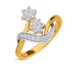 Kisna Diamond & Gold Jewellery Rosi 14k (585) Diamond & Gold Ring For Women-picture-31