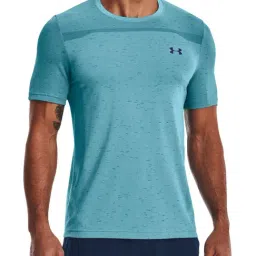 Under Armour Blue Regular Fit Self Pattern Sports T-Shirt-picture-13