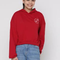 Lil Tomatoes Kids Red Solid Full Sleeves Sweatshirt-image-9