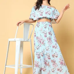 SHOWOFF Printed Top With Skirt Co-Ords-image-77