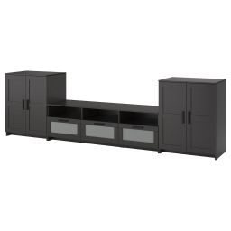ikea brimnes TV storage combination, black, 336x41x95 cm-picture-45