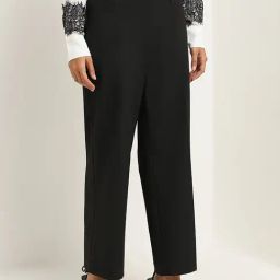 Wardrobe by Westside Black Solid Trousers-image-113