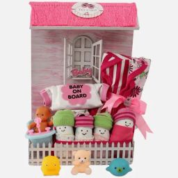 Little Surprise Box Kids Pink & White Cotton Printed Full Sleeves Gift Set-40