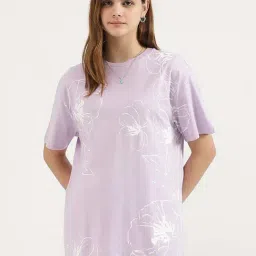 United Colors of Benetton Lilac Cotton Printed T-Shirt-picture-22