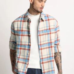 The Bear House Multicolored Cotton Loose Fit Checks Shacket-10