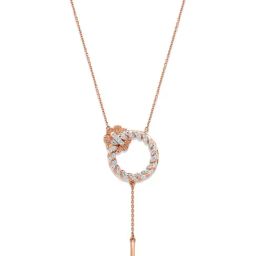 Mia by Tanishq Nature's Finest 14k Gold Orbiting Elegance Diamond Princess Necklace for Women-image-59