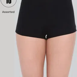 Lyra Assorted Color Cotton Boy Shorts Panties - Pack Of 10-image-16