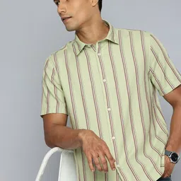 Flying Machine Pure Cotton Striped Casual Shirt-image-56