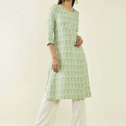 Soch Green Printed Straight Kurta-image-39
