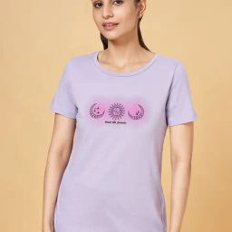 Ajile by Pantaloons Purple Cotton Printed Sports T-Shirt-picture-45