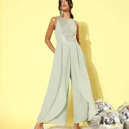 Miss Chase Dusty Green Embellished Jumpsuit-image-78