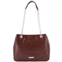 Toteteca Brown Textured Medium Shoulder Handbag-96