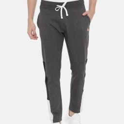 3Pin Grey Cotton Regular Fit Joggers-image-56