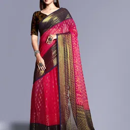 SANJANA SILK Woven Design Zari Bagh Saree-picture-33