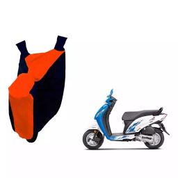 Auto Pearl Waterproof Two Wheeler Cover For Honda Activa i (Orange & Blue)-image-81