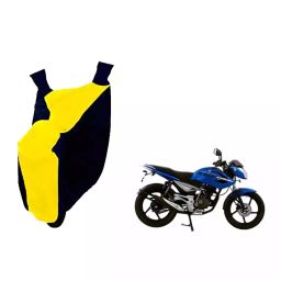 Auto Pearl Waterproof Two Wheeler Cover For Bajaj XCD 135 (Yellow & Blue)-image-84
