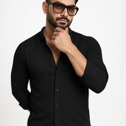 IKON FASHION Men Original Slim Fit Solid Spread Collar Casual Shirt-image-69
