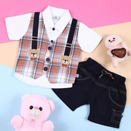 V-Mart Infant Checked Shirt Collar Shirt With Shorts-image-67