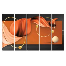 WENS Mid Century Modern Art 5 Pieces Laminated Wall Art Panels - Multicolor-image-87