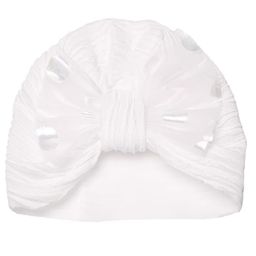 THE LITTLE LOOKERS Bow Detailed Soft Turban Cap - White-20