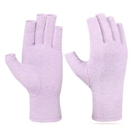 MOMISY Arthritis Finger Less Compression Small Gloves - Purple, S-image-99