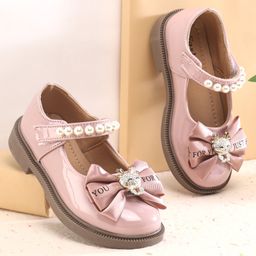 Oh! Pair Velcro Closure Ballerina with Bow Applique - Pink-image-88