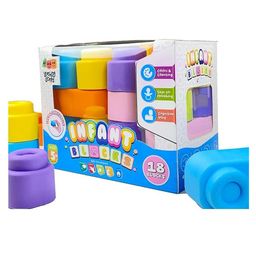 Zephyr Soft & Squeezable Infant Building Blocks Multicolor - 18 Pieces-image-52