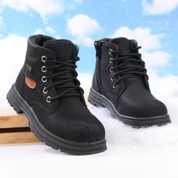 Cute Walk by Babyhug Winter Boots with Lace Up Closure - Black-image-79