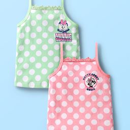 Babyoye Disney Interlock Knit Sleeveless Slips With Minnie Mouse Family Print Pack Of 2 - Pink & Light Green-image-94